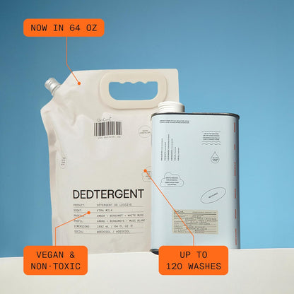 DedCool Liquid Laundry Dedtergent (Red Dakota Refill 64 oz) Luxurious Fragrance, Scented, Removes Stains, Ideal for 60 Washes, Infused with Essential Oils, Vegan, Non-Toxic, Cruelty & Dye Free