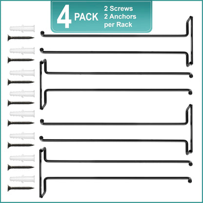 Sorbus Wine Glass Holder - 12 Inch Wall Mounted Wine Glass Rack for Under Cabinet Organization and Storage - Kitchen Shelves for Home Bar Holds Up to 4 Stemware Wine Glasses Each, 16 Total (4 Pack)