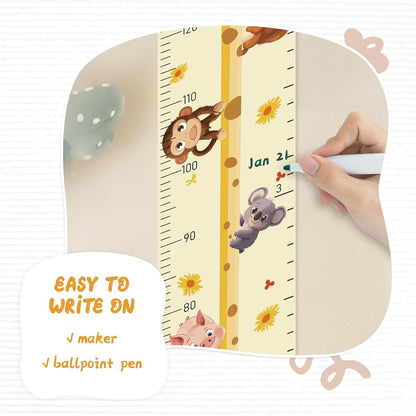 Personalized Name Growth Chart Wall Decor for Kids – Canvas Removable Height Chart Measuring Ruler 59" x 7.9" (Giraffes)