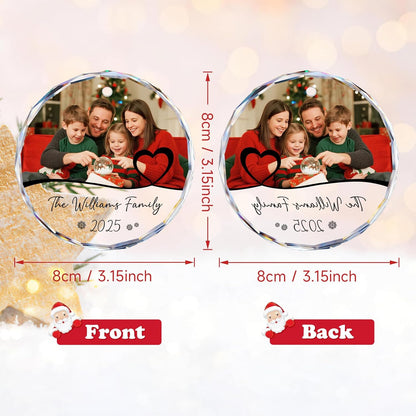 Personalized Family Ornament 2025, Photo Ornaments for Tree Decorations, Wedding Gifts for Couples, Customized Gifts for Mom, Dad
