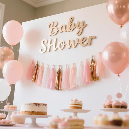 Rose Gold Peach White Pink Tassel Garland Banner, 20 Pack, Tassel Garland Party Decorations for Birthday, Boho Music Festival, Baby Shower,Bridal,Wedding