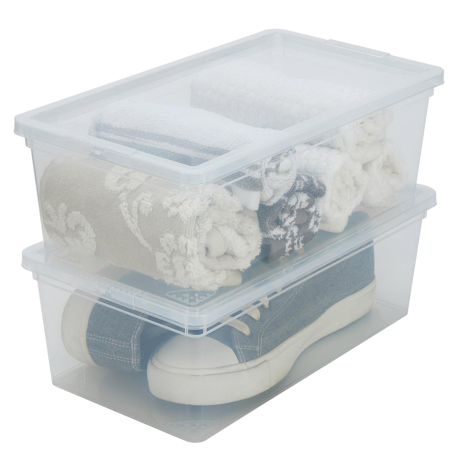 Simplify Storage Bins with Lids | Dimensions: 13.23"x 7.5"x 4.5" |6 Pack| Stackable | Nestable Bins