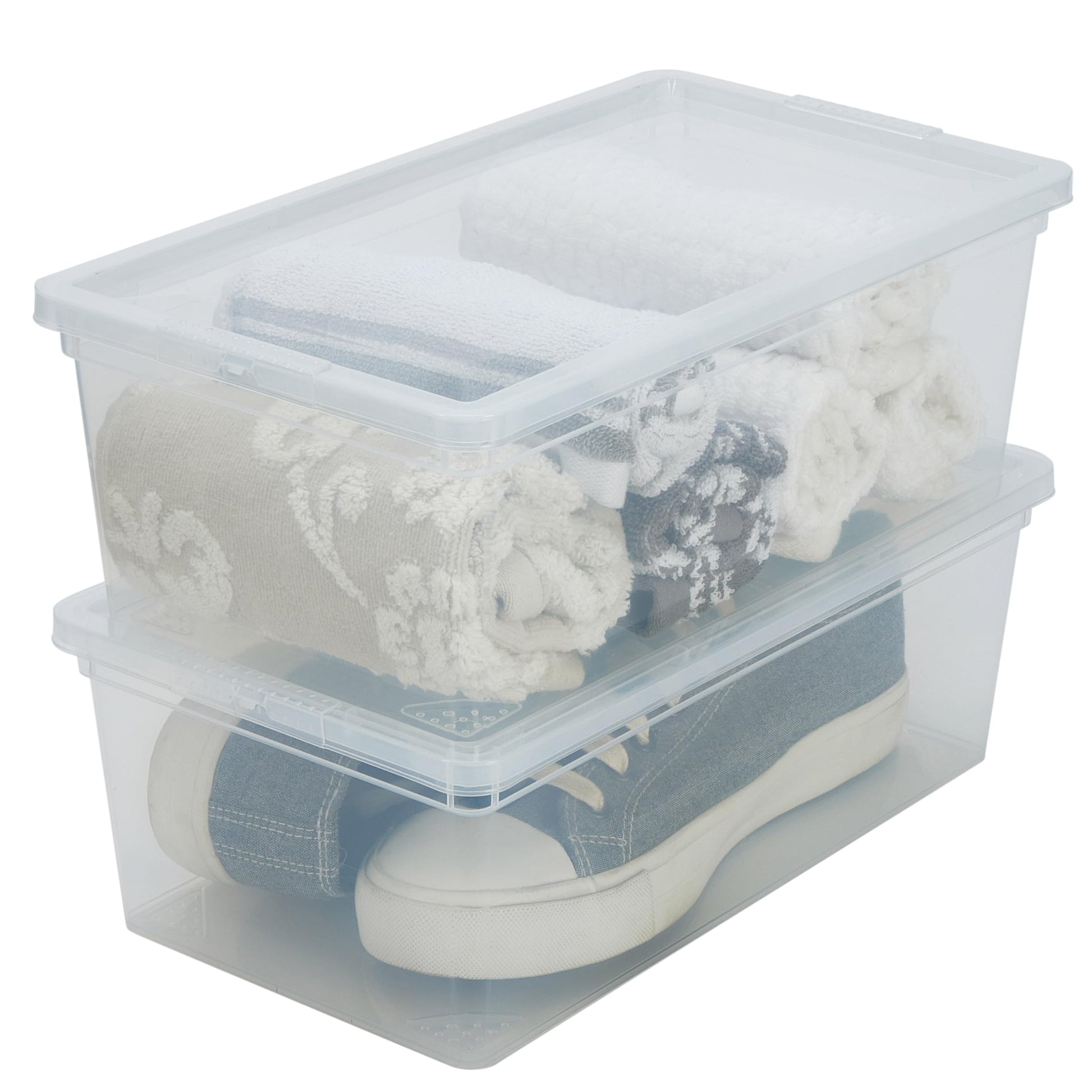Simplify Storage Bins with Lids | Dimensions: 13.23"x 7.5"x 4.5" |6 Pack| Stackable | Nestable Bins