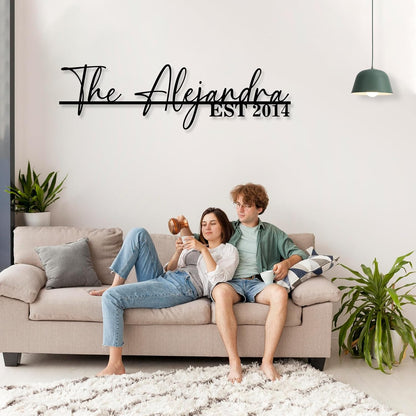 Personalized Family Name Sign | Custom Metal Sign | Metal Wall Art | Last Name Signs for Home | Wall Decor | Split Letter Monogram Sign | Home Letters | Wedding Gift | Housewarming Couples Gift