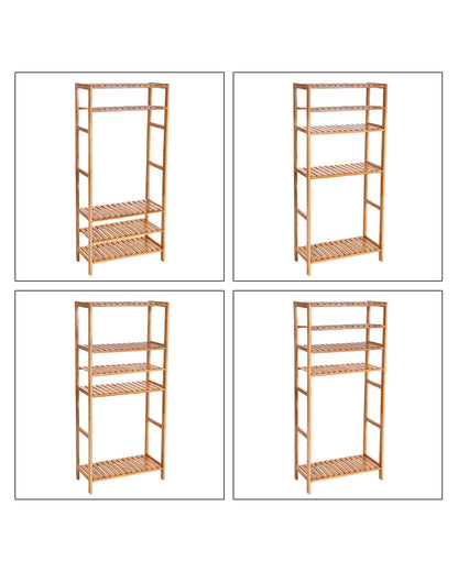 SONGMICS 5-Tier Bamboo Shelf, Freestanding Bathroom Storage Rack