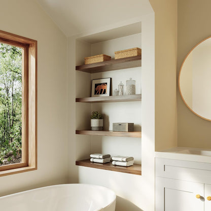 Large Floating Shelves for Wall Set of 3 Wooden Wall Shelves 24 in x 12.75 in x 2 in Room Decor Long Shelf with Invisible Wall Mount Bracket for Bedroom Kitchen Living Room Walnut