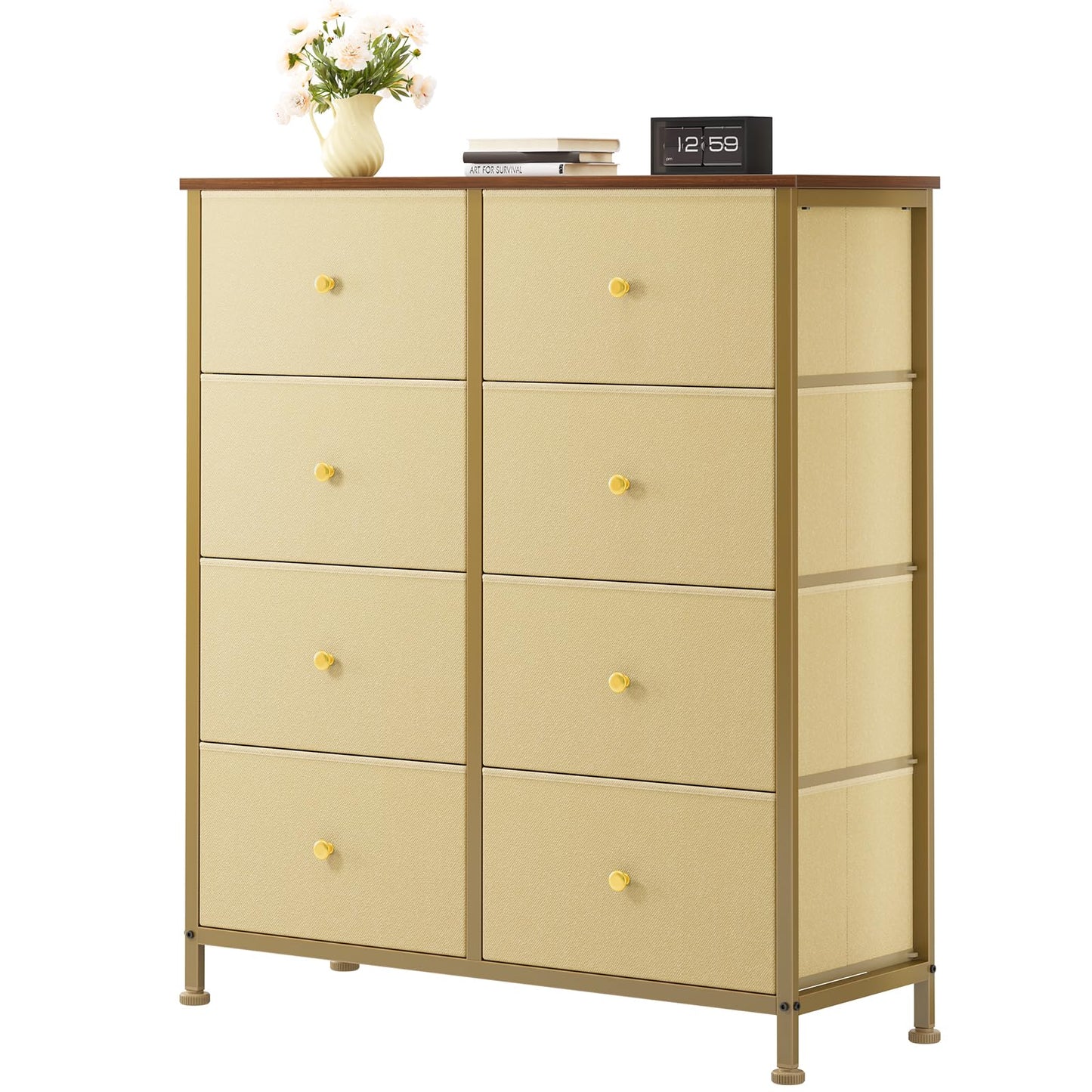 OLIXIS 8 Drawer Storage Dresser for Bedroom, Closet Organizers Units, Khaki