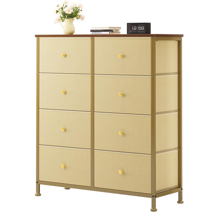 OLIXIS 8 Drawer Storage Dresser for Bedroom, Closet Organizers Units, Khaki