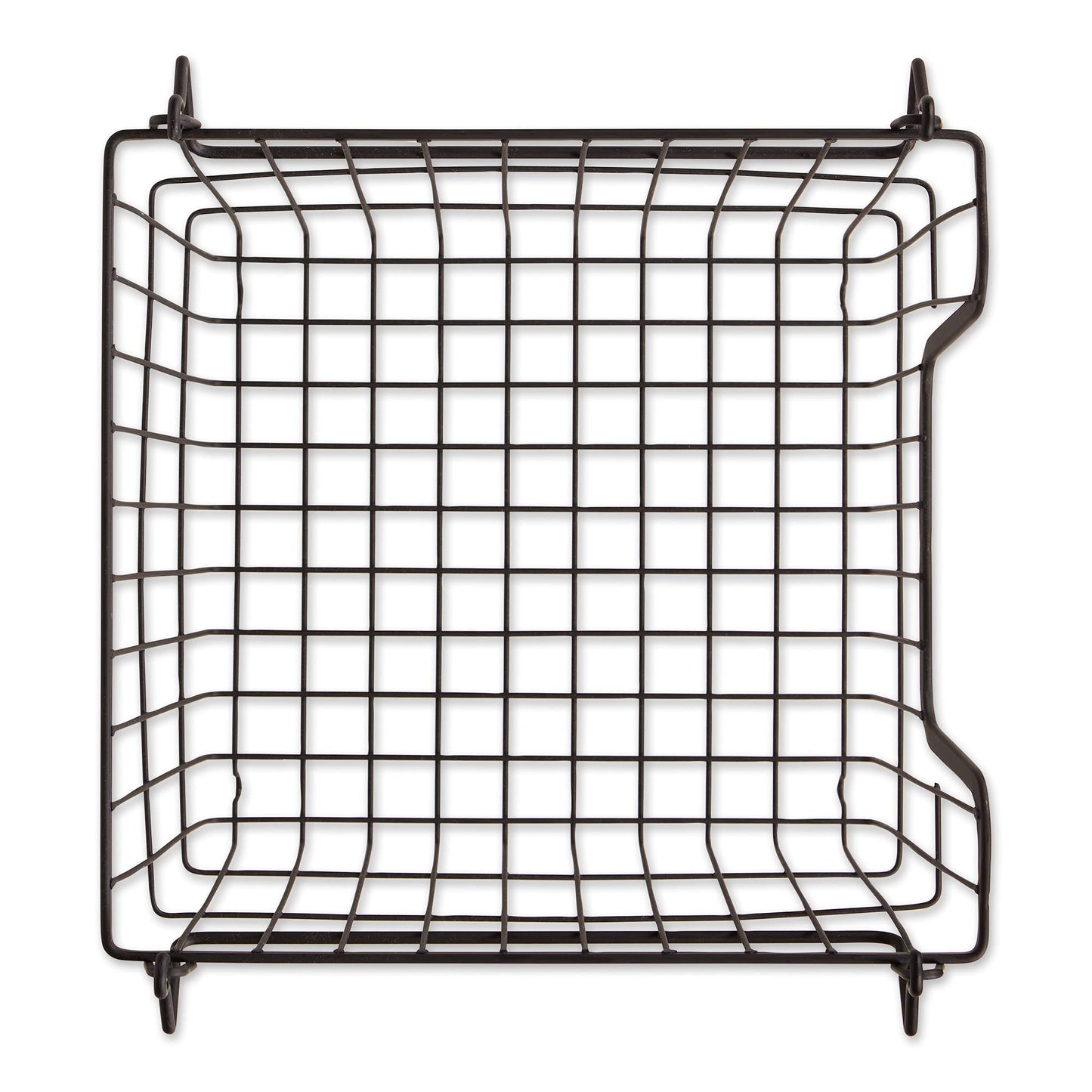 DII Metal Wire Utility Storage Bin, Small, 11x11x6", Black