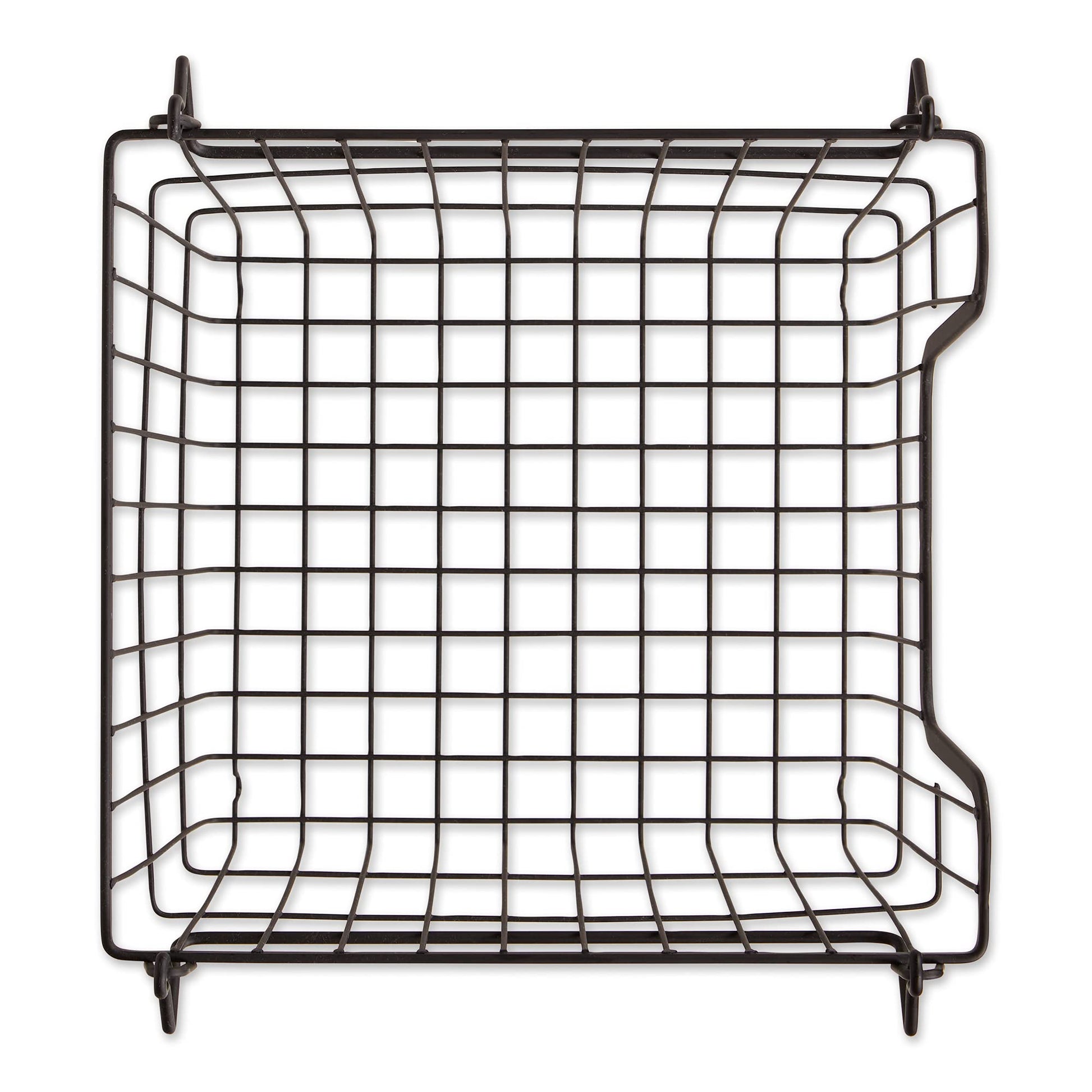 DII Metal Wire Utility Storage Bin, Small, 11x11x6", Black