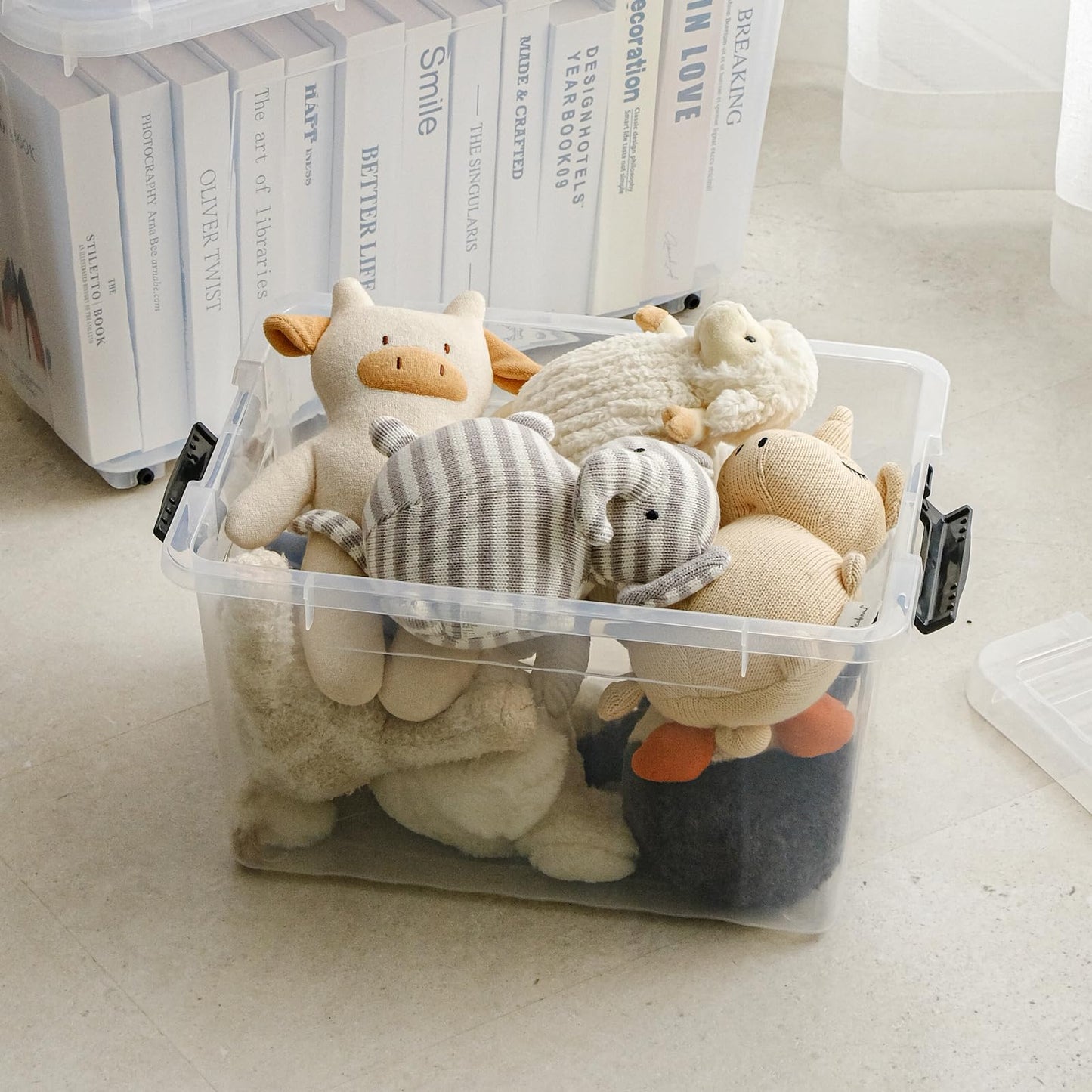 Cetomo 18Qt*4 Plastic Storage Bins, Storage Box, 4 Pack, Organizing Container with Durable Lids and