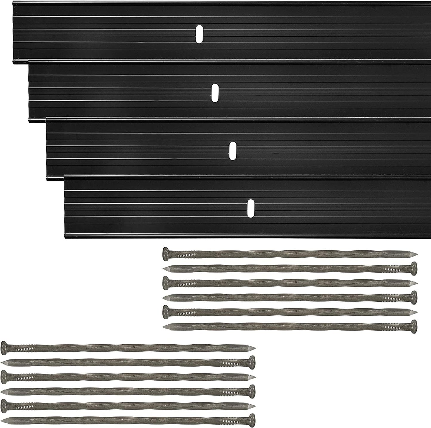 Dreamscape E-Z Edge Aluminum Landscape Edging - 12 Strips, 6ft Each (72ft Total), Black - Professional Quality Landscaping Border, Metal Divider for Lawn, Garden, Flowerbed…