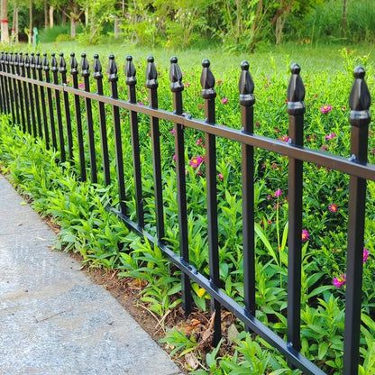 Metal Decorative Garden Fence 22" Wide x 18" High (5 Panels, Total Length 9.17 feet), Metal Border Folding Fence, Landscape Fencing for Flower Bed, Yard, Animal Barrier