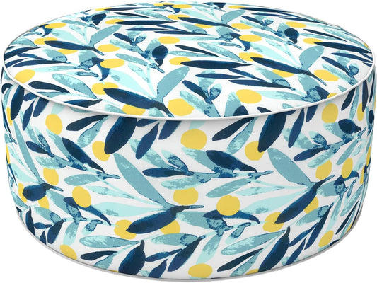 LVTXIII Outdoor/Indoor Inflatable Stool Ottoman, All Weather Patio Footrest Pouf, Portable Round