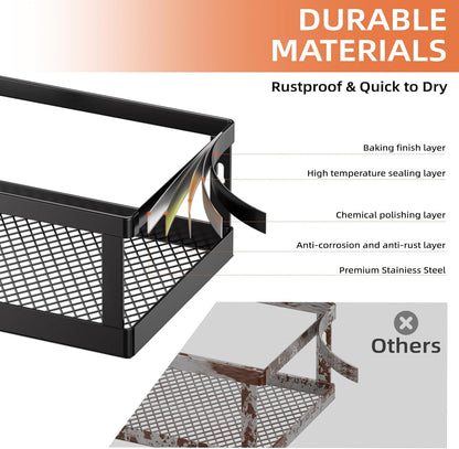 Over The Door Pantry Organizer, 8 Pack Spice Rack Wall Mounted & Hanging Storage Baskets Organizer Wall Mount, Large Capacity Metal Spice Shelf for Kitchen Cabinet, Bathroom, Shower, Home Decor