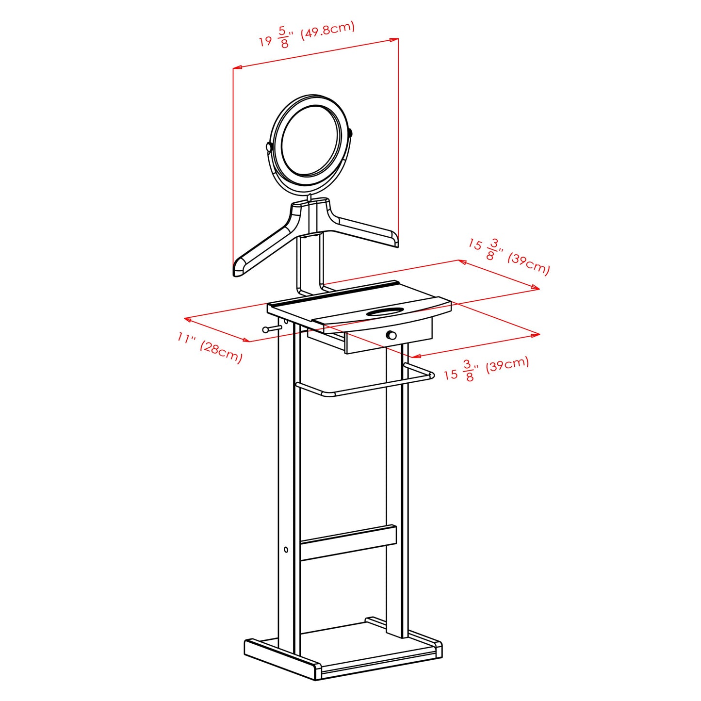Winsome Wood Valet Stand With Wood Base, Dark Espresso (92155)