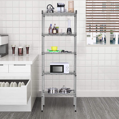 BestOffice Adjustable NSF-Certified Metal Shelf Wire Shelving Unit Storage for Small Places