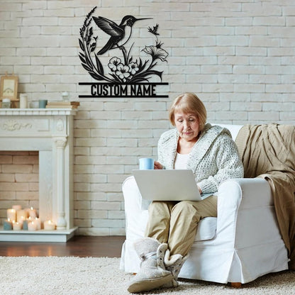 Personalized Metal Signs | Bird Metal Wall Art | Metal Name Sign Birds Welcome Plaque | Custom Garden Sign Yard Signs | Personalized Wedding Gifts | Housewarming Decor Indoor Outdoor