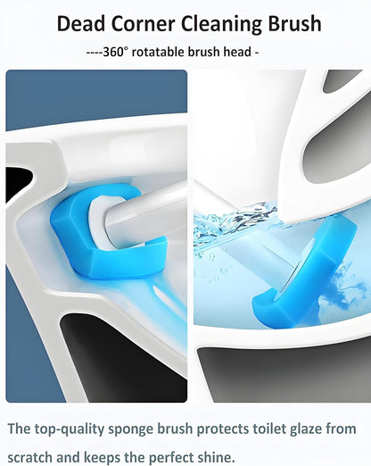 Disposable Toilet Brush with 40 Wand Refill Heads - KIRIKIT Wall-Mounted Toilet Brush and Holder Bowl Cleaner Set with 3 Scents for Deep Cleaning and Hygienic Bathroom Toilet Cleaning System