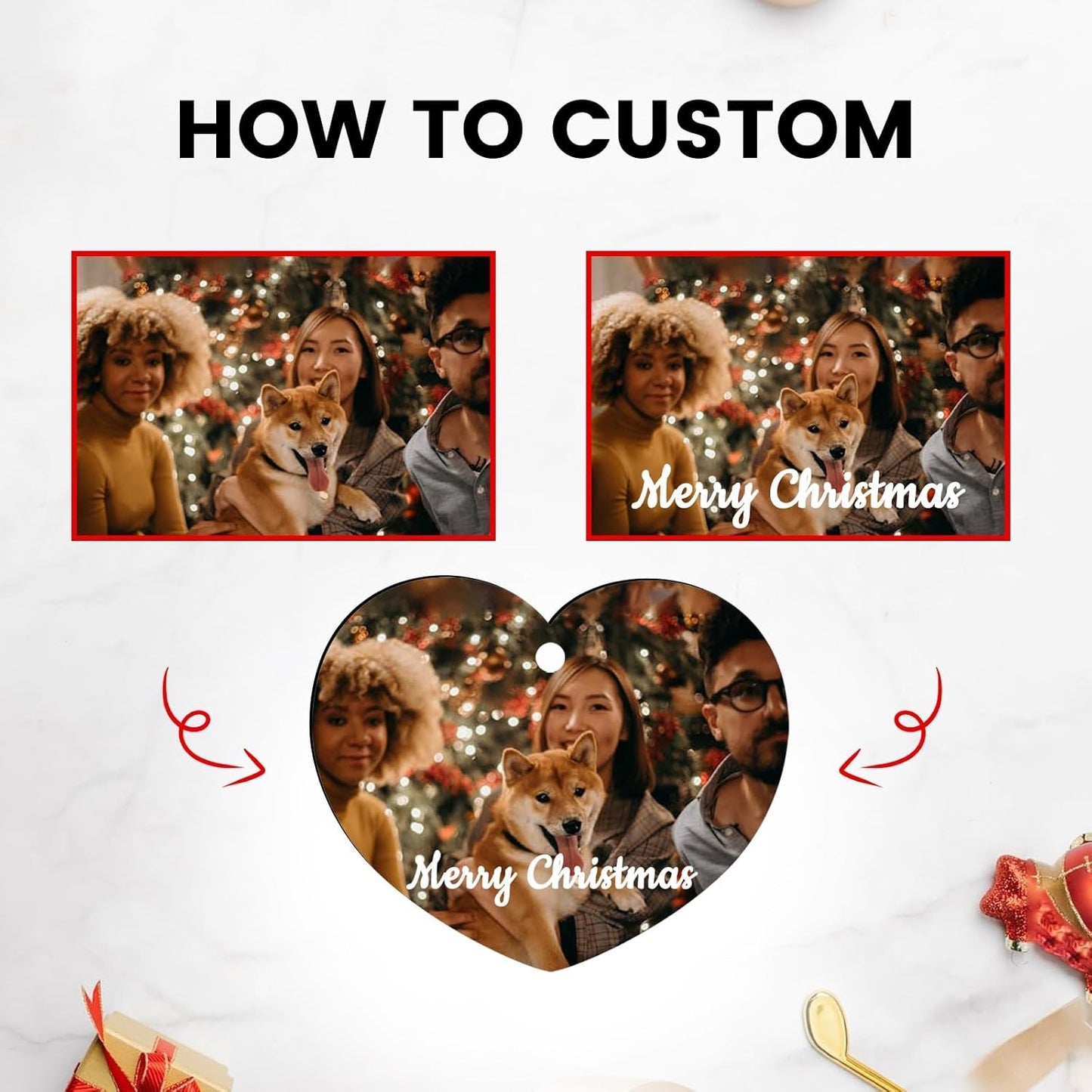 Personalized Christmas Ornaments 2025 Customized with Photo Text Ornament Keepsake Pet First Christmas Ornament Bulk Custom Wooden Xmas Tree Decorations