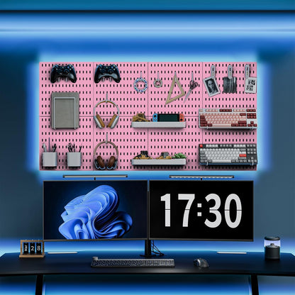 Pegboard Combination Kit, 25.2" x 25.2" Wall Mounted Storage Set with 4 Pegboards & 20 Accessories Hanging, Peg Boards Organizer