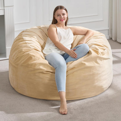Hobestluk 4FT Bean Bag Chair Giant Bean Bag Chairs for Adults Large Bean Chairs with Removable Cover, Beanbag Chair with Filler, Adult Bean Bag Chairs for Living Room, Bedroom