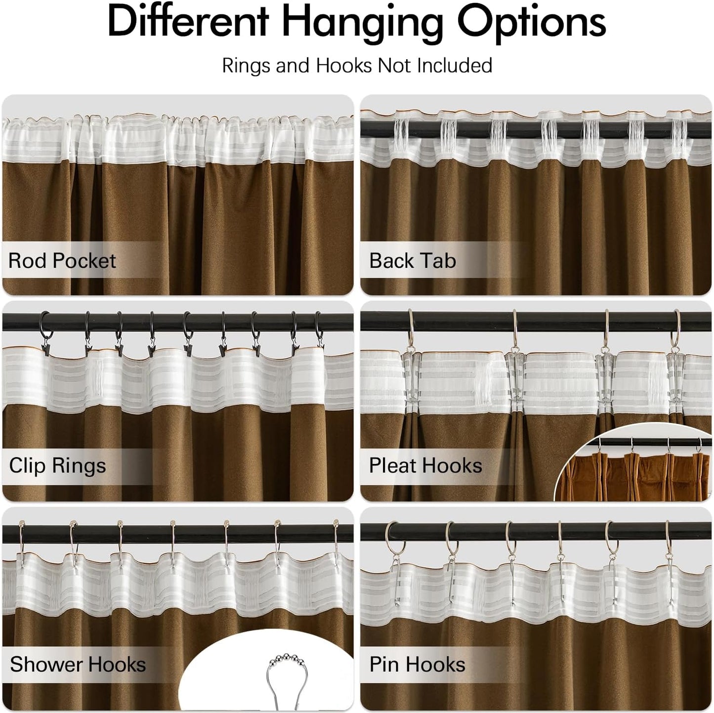 MIULEE Gold Brown Velvet Curtains 90 inches Long 2 Panels - Luxury Pinch Pleated Room Darkening Window Drapes for Bedroom Living Room Thermal Insulated Super Soft Blackout, Back Tab Rod Pocket