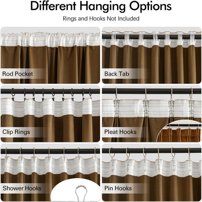 MIULEE Gold Brown Velvet Curtains 90 inches Long 2 Panels - Luxury Pinch Pleated Room Darkening Window Drapes for Bedroom Living Room Thermal Insulated Super Soft Blackout, Back Tab Rod Pocket