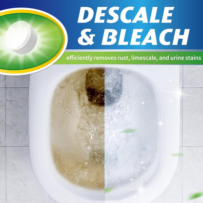 Toilet Bowl Cleaner Tablets - 20 PCS Automatic Bleach Toilet Cleaner Tablets, Slow-Releasing Deodorizing & Descaling, Powerful Bathroom Tank Cleaner
