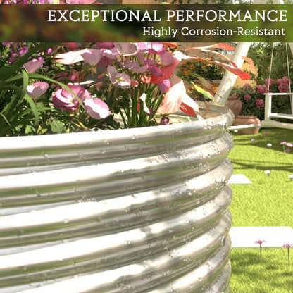 FRIZIONE 2pcs Tall 8x4ft Galvanized Raised Garden Bed Outdoor,Steel Garden Bed for Vegetables,Above Ground Garden Box for Flower,Metal Raised Beds for Gardening