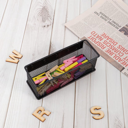 6.29'' × 2.28'' × 2.48 Black Magnetic Basket for Refrigerator Magnetic Locker Organizer for Home Office Accessories, Magnetic Basket for Whiteboard