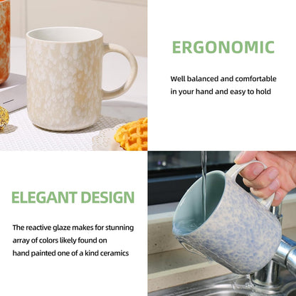 17 OZ Coffee Mugs Set of 4, Ceramic Modern Coffee Mugs Set with handle for Tea/Latte/Milk/Cocoa.