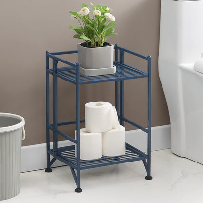 Convenience Concepts Xtra Storage Shelves - 2 Tier Folding Metal Organizer Shelf for Office
