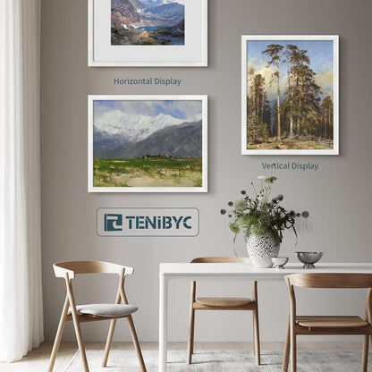 20x24 Picture Frame Set of 3, Textured White Solid Wood Poster Frame, Wall Gallery Frame