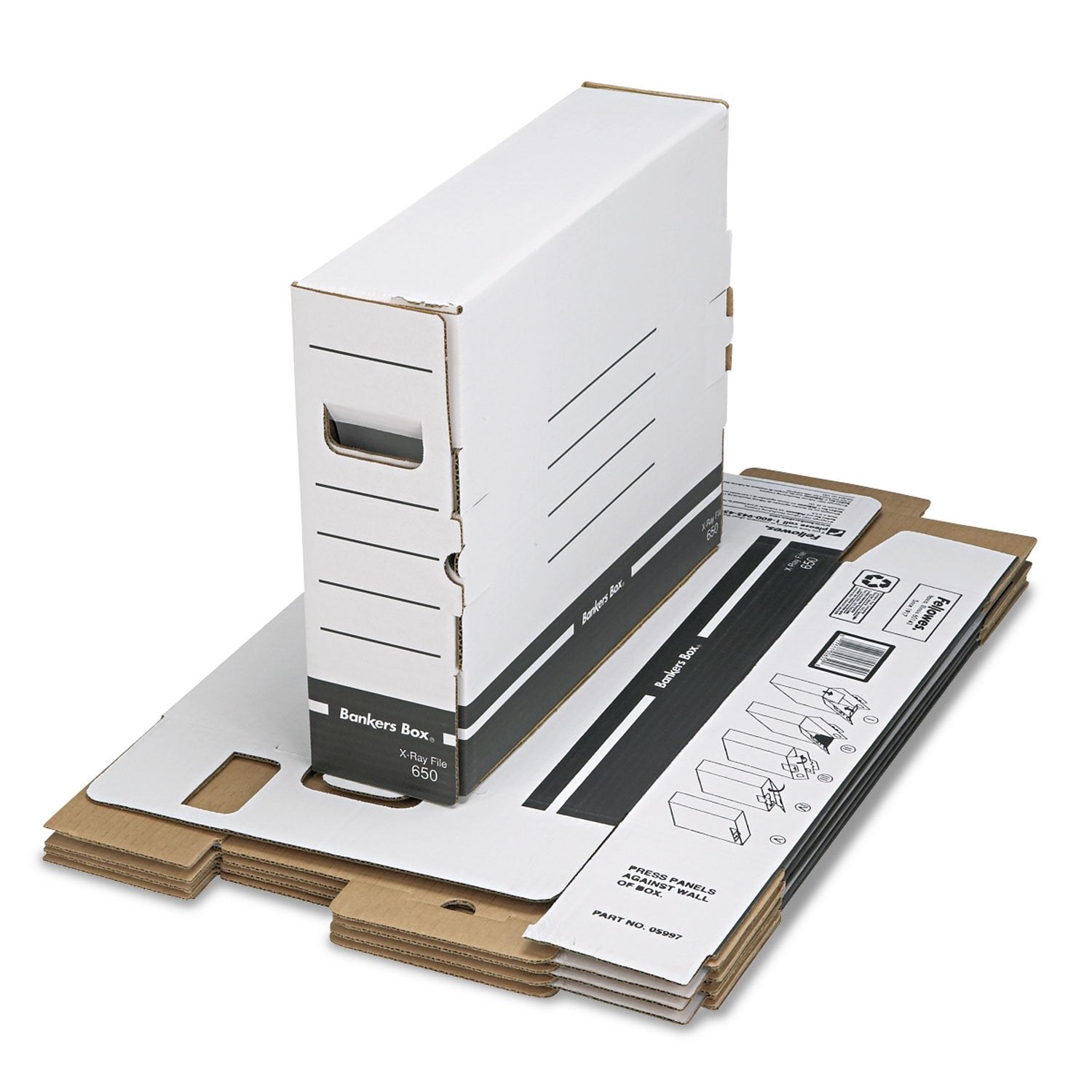 Bankers Box 12-Pack X-Ray File Storage Boxes, Secure Tab-Lock Closure