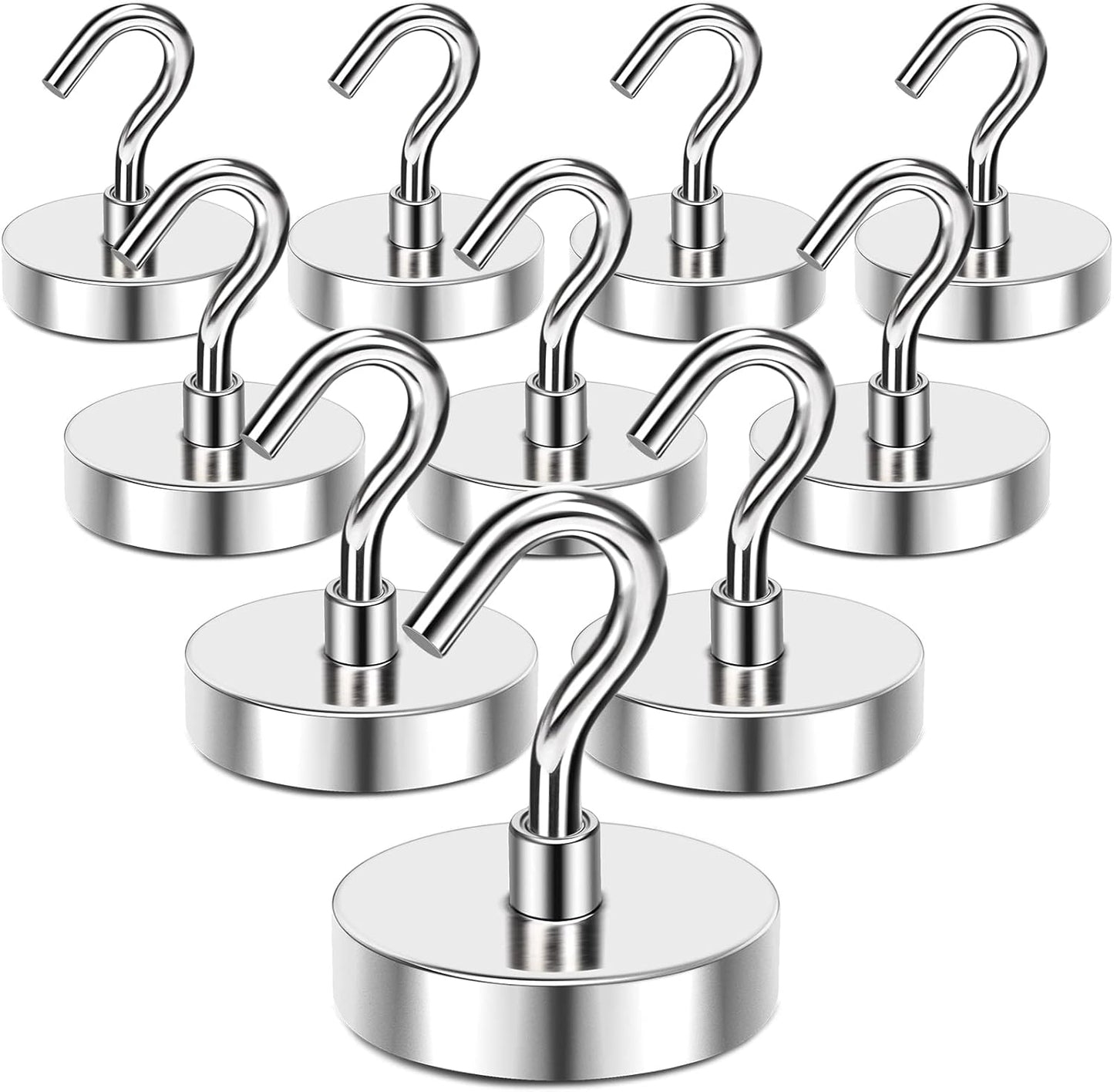 MIKEDE Strong Magnetic Hooks, 110Lbs Heavy Duty Magnetic Hooks for Cruise Cabin, Neodymium Earth Magnets with Hooks for Hanging, Super Metal Industrial Magnetic Hanger for Grill, Cruise, Storage
