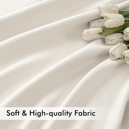 MIULEE Ivory Back Tab Blackout Curtains 90 Inches Long 2 Panels Set for Living Room Bedroom Privacy, Rod Pocket/Pinch Pleat Thermal Insulated Room Darkening Pleated Light Blocking Drapes