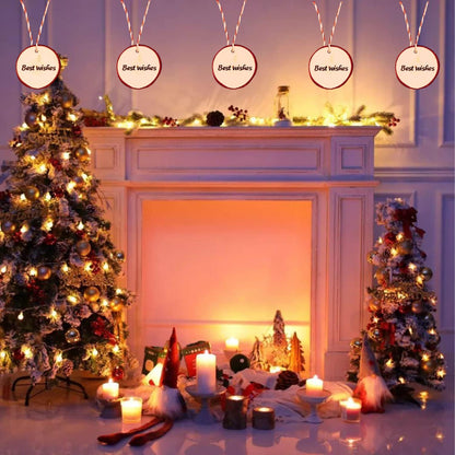 Wood Slices TICIOSH Craft Unfinished Wood kit Predrilled with Hole Wooden Circles for Arts Wood Slices Christmas Ornaments DIY Crafts 30 Pcs 3.5-4.0 inches