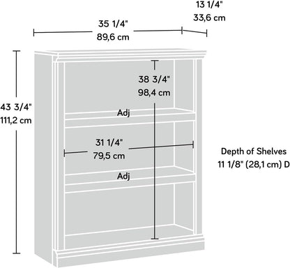 Sauder Miscellaneous Storage 3-Shelf Bookcase/ book shelf, Chalked Chestnut finish