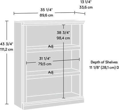 Sauder Miscellaneous Storage 3-Shelf Bookcase/ Book shelf, Washington Cherry finish