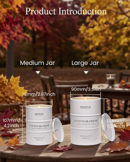 M&SENSE Cotton Blossom Scented Candles Natural Non Toxic, Aromatherapy Candle for Stress Relief Meditation Relaxing, Housewarming Gifts for Women Men, 11.3oz 70 Hour Long Burning
