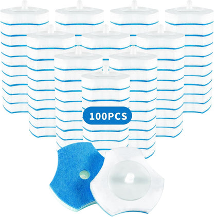 KOKL Disposable Toilet Bowl Wand Refills【Not Suitable for CLORX and Other Wand】 100 Count Disposable Toilet Brush Refills, Toilet Cleaning Sponges Heads for Bathroom Cleaning