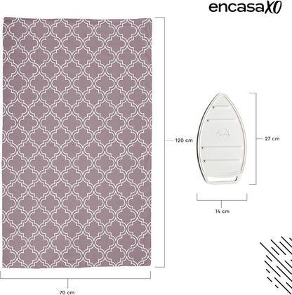 Encasa Homes Ironing Mat/Pad (Large 48"x28") with 3mm Padding & Silicone Iron Rest for Steam Pressing on Tabletop or Bed - Heat Resistant, Portable, Quilting & Travel Blanket - Mauve Tiles