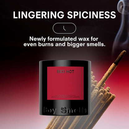 Boy Smells - Ash Scented Candles for Men and Women - 8.5 oz - Soy, Coconut Wax Candle Blend - Aromatic Candles for Home with Black Charcoal, Rare Woods and Clove - 50-Hour Burn - Cotton Wick