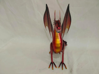 Decorative Red Dragon Figurine, Crackle The Dragon Statue, Patio Garden Porch Courtyard Decor