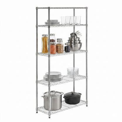 Honey-Can-Do 5-Tier Heavy Duty Adjustable Shelving Unit, 200-lb Per Shelf NSF Certified Metal
