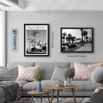 18x24 Poster Frame 3 Pack - Black Woodgrain, Solid Wood Gallery Picture Frame - Wall Hanging