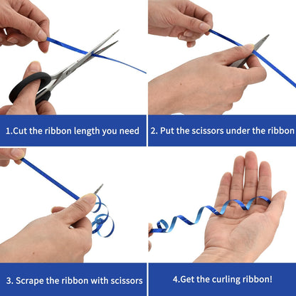 BEISHIDA 500 Yards Blue Crimped Curling Ribbon Balloon String, Shiny Metallic Ribbon Roll for Gift Wrapping for Birthday Party Festival Art Craft Decor Florist Flowers Decoration