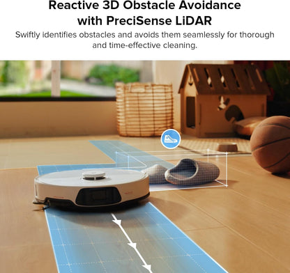 roborock S8 Max Ultra Robot Vacuum and Mop, All-in-One Dock, PreciSense LiDAR Navigation, Smart Dirt Detection, Self-Emptying, 8000Pa Suction for Various Floors, 20mm Auto Lifting for Carpet, White