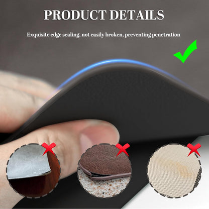 Faux Leather Placemats, Set of 4, 12''×17' Textures on Both Sides, Heat-Resistant, Waterproof and Oil-Proof, Reversible Place Mats for Kitchen, Dining Table, Outdoor-Coffee&Black